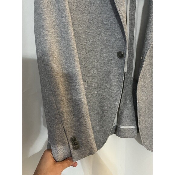 Calvin Klein Mens Blazer Jacket Gray Knit Casual Sport Coat Size L Single Button - Picture 3 of 14